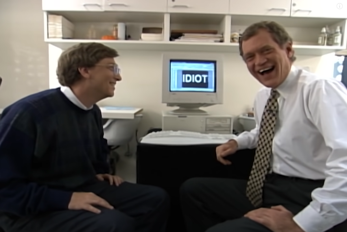 Bill Gates leta 1995 pri Dave Letterman show